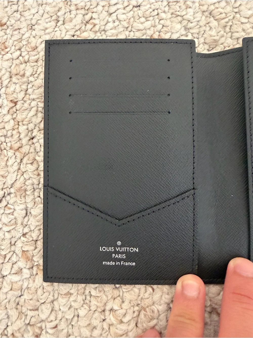Louis Vuitton Black Damier Graphite Passport Holder